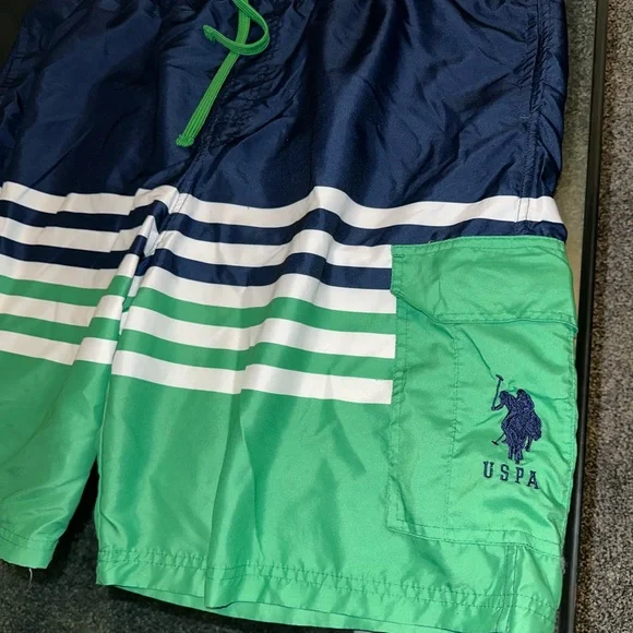 XXXL U.S. Polo Assn. Men's Green and Navy Striped Shorts. MUST BE BUNDLED - Picture 3 of 8